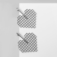 Серьги металл &laquo;Сердце&raquo; техно, цвет серебро