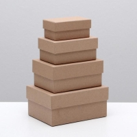 Набор коробок 4 в 1 &laquo;Крафт однотонный&raquo;, 15&times;11&times;7 - 9&times;5&times;4 см