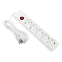 Сетевой фильтр Luazon Lighting, 5 розеток, 3 м, 2200 Вт, 3х0.75 мм2, 10 A, 220 В, c предохранителем, белый