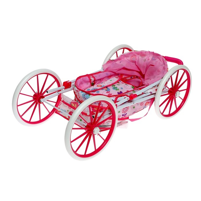 Коляска для кукол универсальная, с корзиной, сумкой, металлический каркас Коляска для кукол универсальная, с корзиной, сумкой, металлический каркас