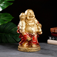 Фигура "Хотей веселый" бронза красный, 19,5х17х30см Фигура "Хотей веселый" бронза красный, 19,5х17х30см