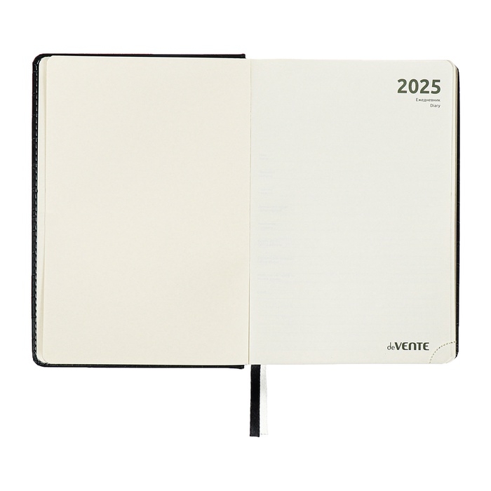 Ежедневник датированный 2024 A5 176 листов, deVENTE.Wild, твёрдая обложка из искусственной кожи, золотой срез, ляссе, кремовый блок 70 г/м2, чёрный