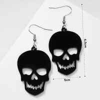 Серьги акрил &laquo;Черепа&raquo; большие, цвет чёрный в серебре