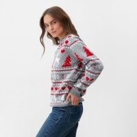 Джемпер вязаный KAFTAN "Новогодний" размер 42, серый Джемпер вязаный KAFTAN "Новогодний" размер 42, серый