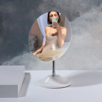 Зеркало настольное, на гибкой ножке, зеркальная поверхность 13,5 &times; 16,2 см, цвет белый