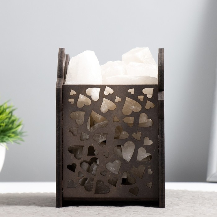 Соляной светильник Соляной светильник "КОШЕЧКА" деревянная Е14 15Вт 1,4 кг