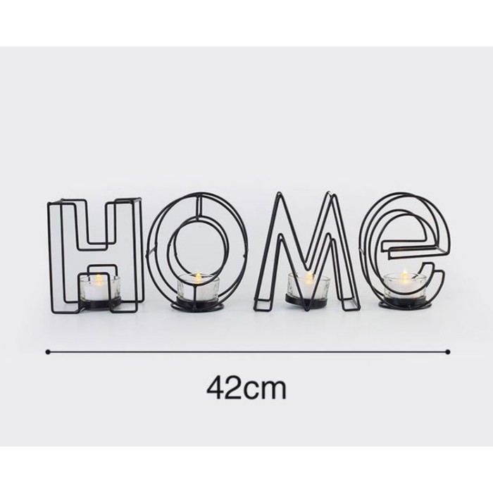 Подсвечник металлический настольный Подсвечник металлический настольный "Home", 13.5 х 42 см, черный
