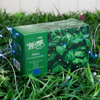 Гирлянда &laquo;Нить&raquo; 10 м роса, серебристая нить, 100 LED, свечение синее, 2 режима, солнечная батарея