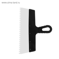 Шпатель зубчатый ЛОМ, 300 мм, зуб 6 мм, нержавеющая сталь