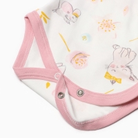 Боди детское, цвет белый/котята, рост 62 см