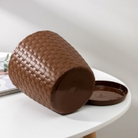 Горшок для цветов с поддоном &laquo;Ротанг&raquo;, 2 л, цвет тёмно-коричневый