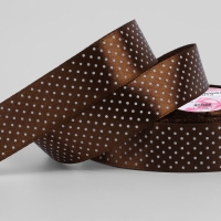 Лента атласная «Горошек», 25 мм × 23 ± 1 м, цвет коричневый №032 Лента атласная «Горошек», 25 мм × 23 ± 1 м, цвет коричневый №032