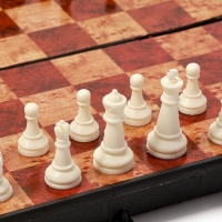 Шахматы 19 х 19 см, король h-3.3 см, d-1.5 см, доска и фигуры пластик