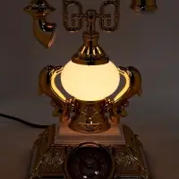 Часы-светильник "Ретро телефон", белый, с будильником, 28.5 х 18 х 18 см