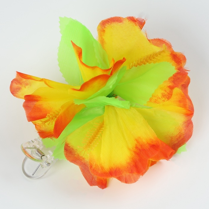 Гавайский набор зажим с жёлтым цветком, венок Гавайский набор зажим с жёлтым цветком, венок