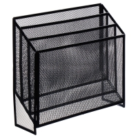 Лоток вертикальный, настольный, 3 отделения, сетка, металл, черный Лоток вертикальный, настольный, 3 отделения, сетка, металл, черный
