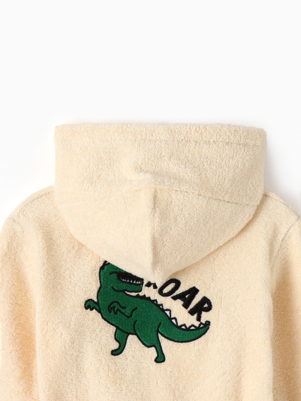 Халат махровый детский "Динозавр"  р-р 34 (122-128 см), бежевый