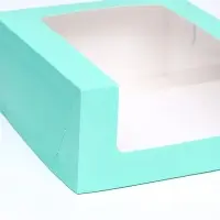 Кондитерская упаковка с окном, мятная, 21&times;21&times;10 см