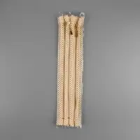 Молния металлическая, №3, неразъёмная, замок автомат, 30 см, бежевая