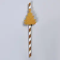 Трубочка для коктейля &laquo;Ёлочка&raquo;, полоска, в наборе 10 штук