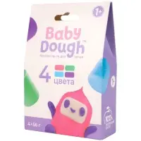 Тесто BabyDough 4 шт в коробке розовый щипок №1