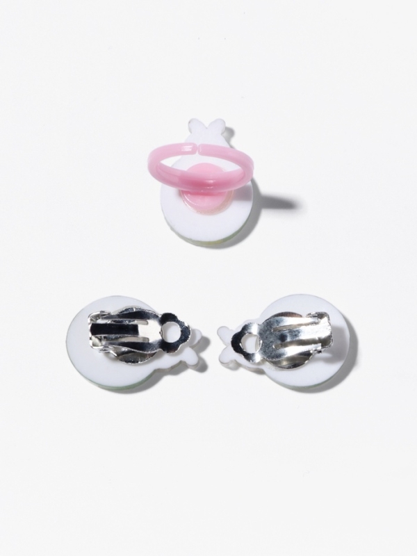 Набор детский "Выбражулька" 2 предмета: клипсы, кольцо, божья коровка, цвет МИКС