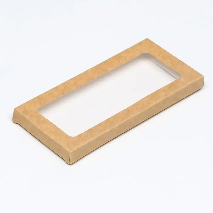 Коробка под плитку шоколада, крафт, с окном 17.1&times;8&times;1.4 см