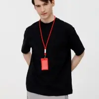 Шнурок для бейджа Tube Metal, красный