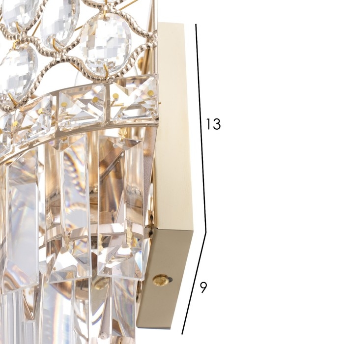 Бра "Муара" Е14 40Вт золото 32х20х20см