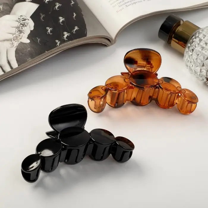 Крабик для волос &laquo;Глянец&raquo;, круги люкс, 10 см, МИКС