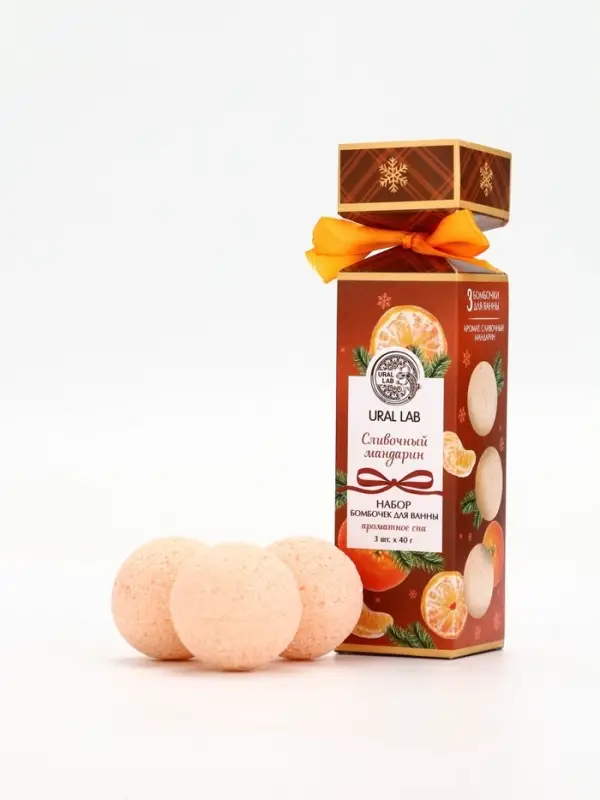 Бомбочки для ванны с ароматом мандарина, 3&times;40 г, URAL LAB
