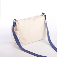 Сумка молодёжная на молнии, цвет молочный/синий Сумка молодёжная на молнии, цвет молочный/синий