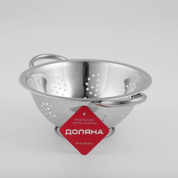 Дуршлаг из нержавеющей стали Доляна &laquo;Индия&raquo;, 1,6 л, d=22 см, на ножке, две ручки