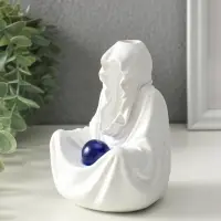 Подставка для благовоний стелющийся дым, световой "Провидец" белый, конусы 10 шт 9х9,5х14 см   10915