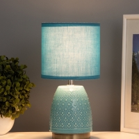 Лампа настольная "Масаки" 1х40Вт Е14 синий 15х15х30см