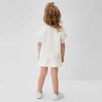 Комплект для девочки (свитшот и юбка) MINAKU, цвет молочный, рост 122 см