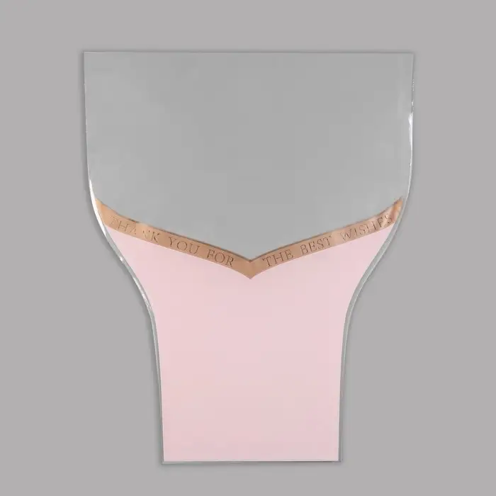 Пакет цветочный Конус, &laquo;Наилучшие пожелания&raquo;, розовый, 36&times;20&times;45 см&plusmn;1 см