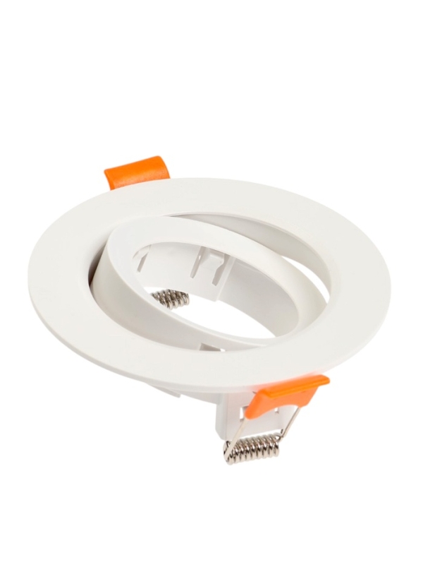 Светильник встраиваемый, поворотный, под лампу MR16, круг, пластик, белый