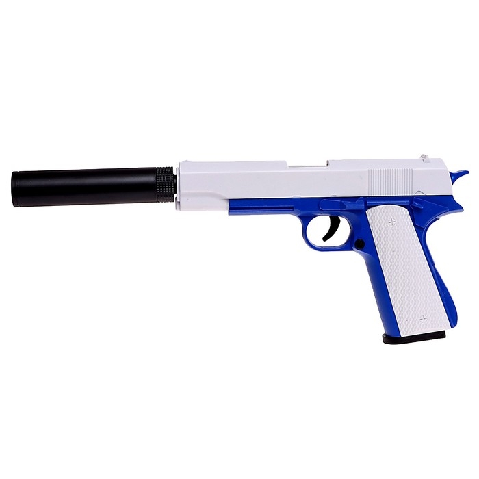 Пистолет «Кольт», с гильзами, глушителем, стреляет мягкими пулями Пистолет «Кольт», с гильзами, глушителем, стреляет мягкими пулями