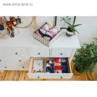 Органайзер для хранения белья &laquo;Зигзаг&raquo;, 7 ячеек, 32&times;32&times;12 см, цвет серый