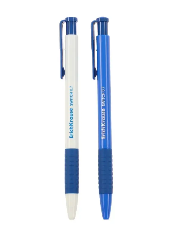 Ручка шариковая автоматическая, ErichKrause Switch Matic&Grip, 0.7 мм, резиновый держатель, синяя