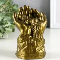 Фигура гипс "Младенец в руках Бога" 11х8 см, латунь