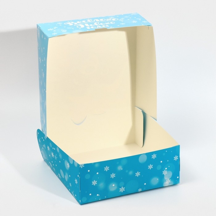 Подарочная коробка новогодняя складная &laquo;Енотик&raquo;, 25 х 25 х 10 см, Новый год