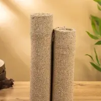 Свеча в бамбуке тройная, 15&times;15&times;30 см, 100 мл, песочная