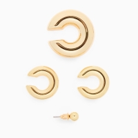 Набор серьги и каффы 4 шт. &laquo;Бублик&raquo; три дуги, цвет золото