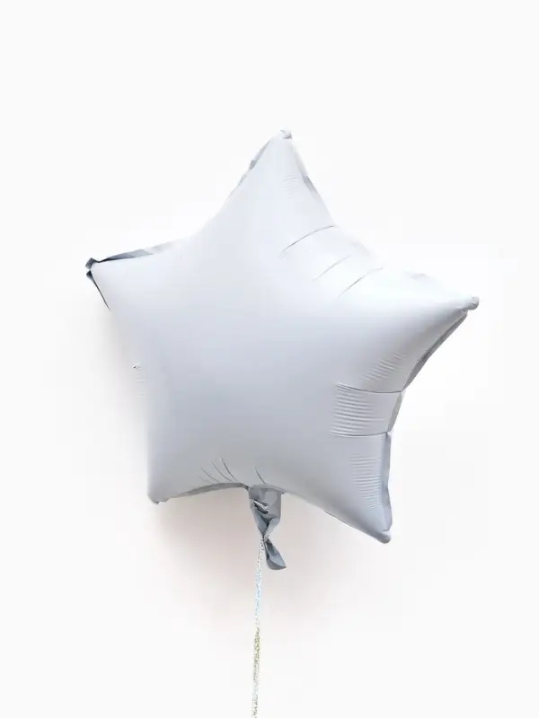 Воздушные шары фольгированные 18" "Звезда" цвет белый,  набор 5 штук