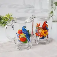 Кружка стеклянная &laquo;Тропические птицы&raquo;, 300 мл