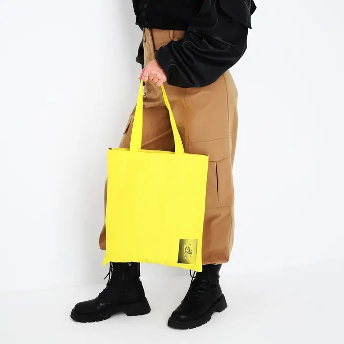 Сумка шопер Peace, желтая