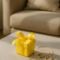 Коробочка подарочная складная &laquo;Презент&raquo; 6&times;6&times;6, желтый