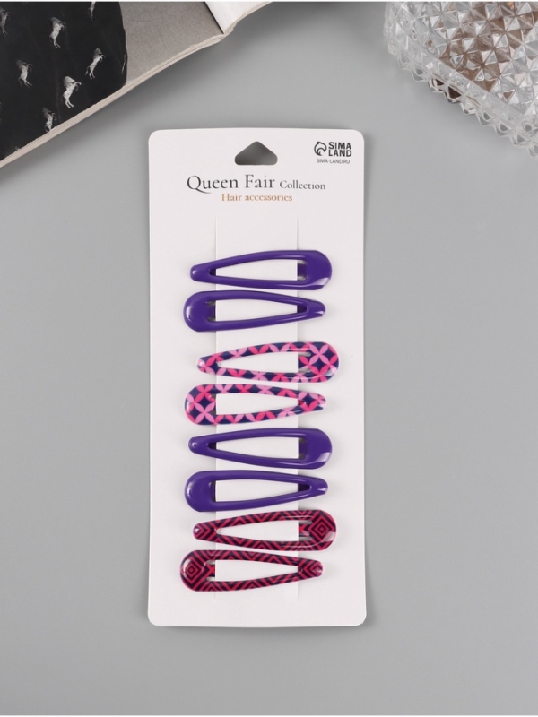 Невидимка для волос Невидимка для волос "Флора" (набор 8 шт) геометрия, 5 см, микс